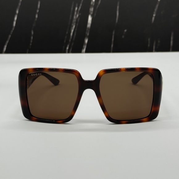 NEW GUCCI GG1692S 002 HAVANA BROWN SQUARE WOMEN GUCCI SUNGLASSES - Picture 3 of 11